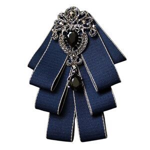 3565 Bowknot Rhinestone Fashion Ribbon Bow Brooch Pre-Tied Bow tie Neck Tie